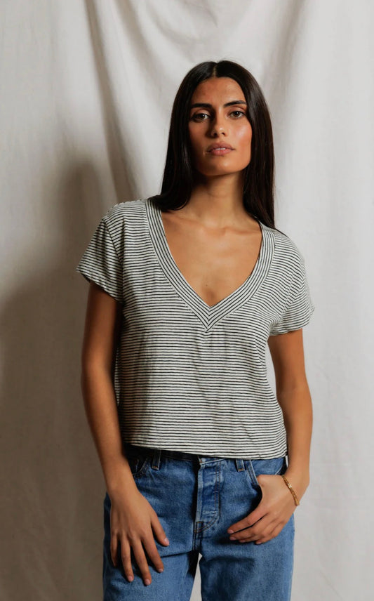 Perfect White Tee Val Stripe