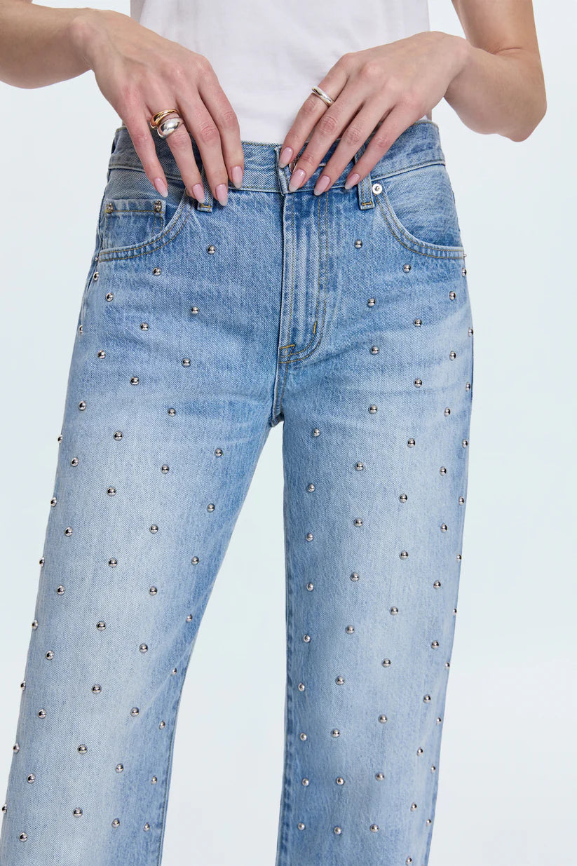 Pistola Lexi Mid Rise Bowed Straight Leg