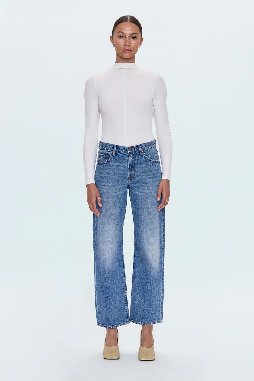 Pistola Lexi Mid Rise Bowed Straight Leg