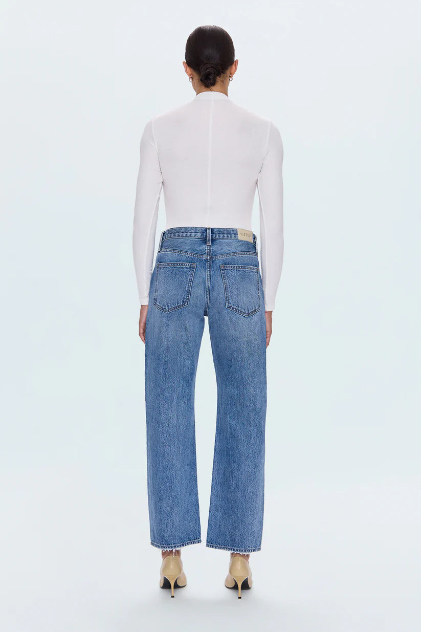 Pistola Lexi Mid Rise Bowed Straight Leg