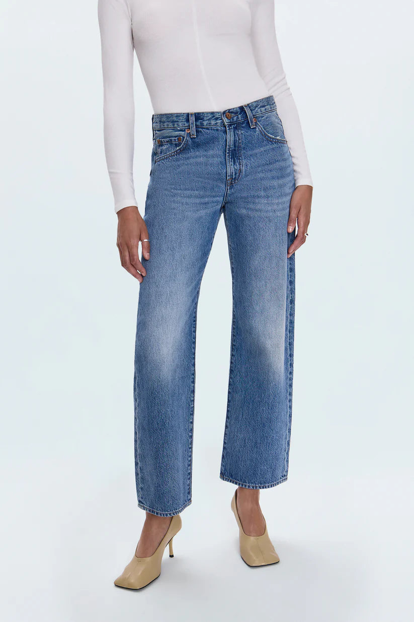 Pistola Lexi Mid Rise Bowed Straight Leg