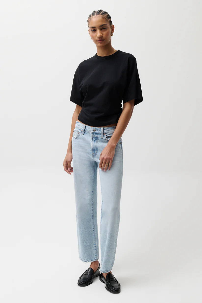 Pistola Lexi Mid Rise Bowed Straight Leg