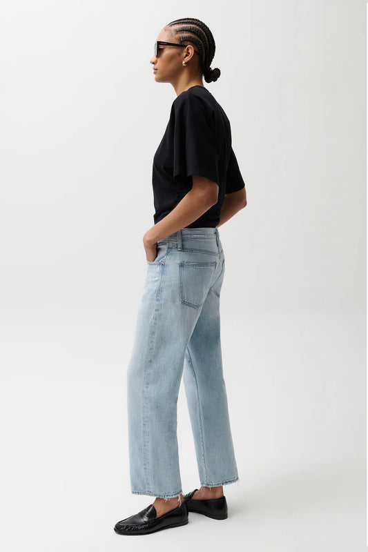Pistola Lexi Mid Rise Bowed Straight Leg