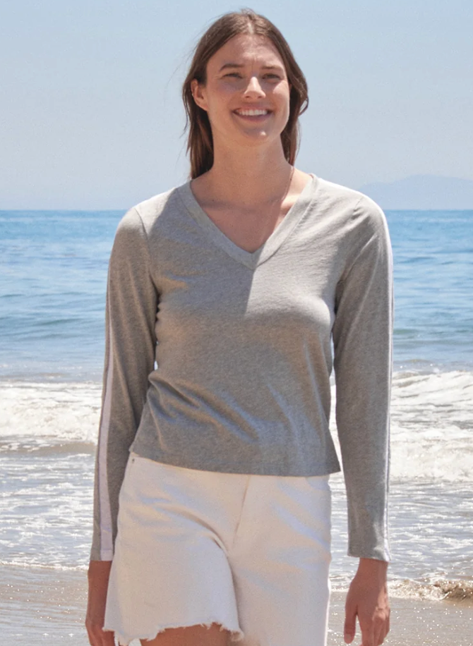 Sundry Sporty V Neck Top