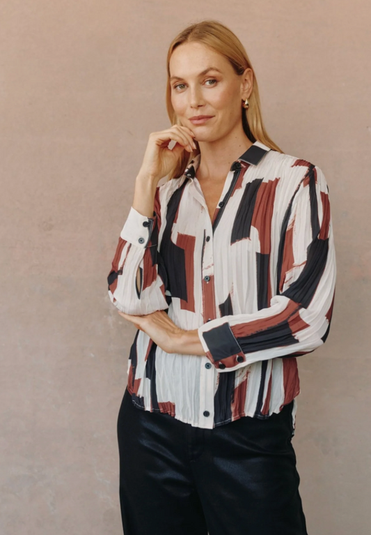Bella Dahl Pleated Button Down